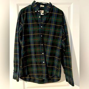 J.Crew Plaid All Cotton Oxford Button Down - Medium